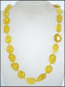 An unusual early 20th century vintage yellow agate
