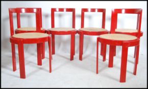 A set of 6 retro 1970's Habitat cane worked red di