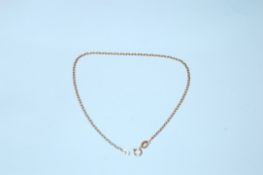 A hallmarked 9ct gold flat link chain bracelet / a