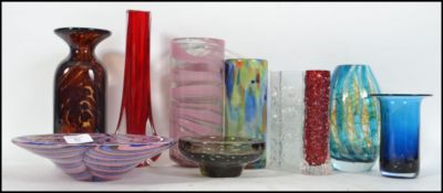 A collection of studio glass dating to the 20th ce