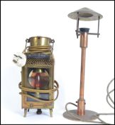 A vintage early 20th century brass carriage lamp b