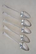 A set of 4 silver hallmarked teaspoons, George 3rd