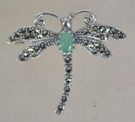 A ladies 20th century silver and marcasite dragon