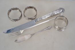 A collection of silver to include a hallmarked gra