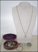 A good group of silver and costume jewellery to in