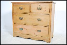 A 19th century Victorian scrubbed pine two short o