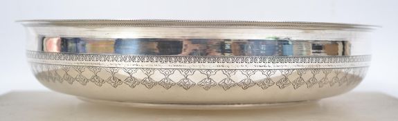 A large silver hallmarked Egyptian bowl chase deco
