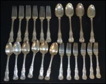 A 19th century Georgian Kings Pattern silver hallm