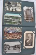 Edwardian postcard album with approx 400 cards. Ri