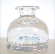 A 19th century millefiori caneworked paperweight inkwell having waisted neck ( no stopper )