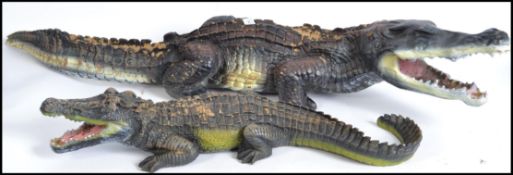 A near pair of fabulous molded and painted novelty