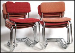 A set of 8 1970's cantilever dining chairs. Each w