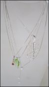 A collection of 4 silver 925 ladies necklaces and