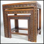 A nest of three 20th century Chinese hardwood occa