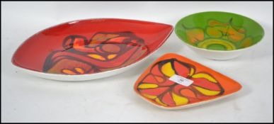 A group of three 20th century retro Poole Delphis