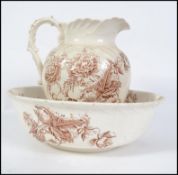A 19th century Staffordshire transfer printed cera