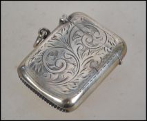 A silver hallmarked chase decorated match vesta wi