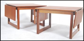 A pair of retro 20th century teak wood drop leaf c
