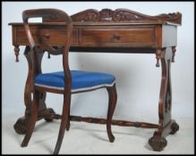 A good Regency revival solid mahogany writing tabl