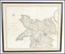 An 1804 framed and glazed map of the country of Wa