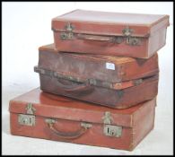 A vintage early 20th century leather doctors glads