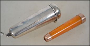 A silver hallmarked cigar holder bearing Chester a