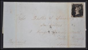 1d Penny Black. World's first stamp. 4 margined ex