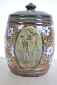 A Royal Doulton salt glaze stoneware tobacco jar a
