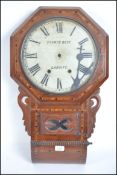 A 19th century drop dial walnut marquetry inlaid w