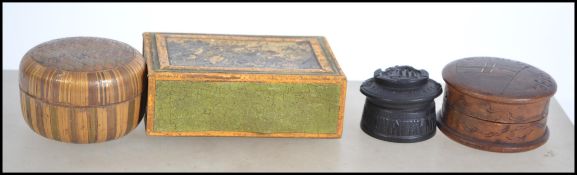 A collection of treen wares to include trench art