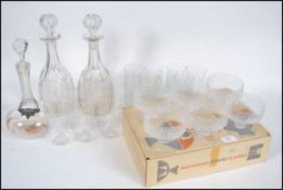 A cased set of vintage Whitefriars Sundae glasses