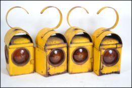 A group of 4 Chalwyn yellow painted metal road / r