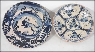 A believed 18th / 19th century tin glazed delft di