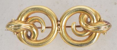 A 14ct gold interlocking two headed serpent ladies