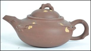 Chinese Yi - xing  terracotta teapot decorated wit