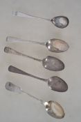 A collection of  silver George 3rd hallmarked teas