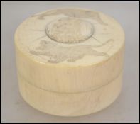 A 19th century Anglo Indian carved Ivory lidded tr