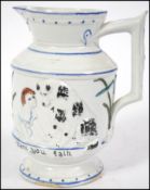 A 19th century pratt ware jug being moulded in rel