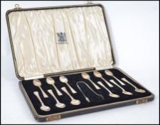 A cased set of Elkington hallmarked silver tablewa