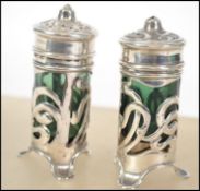 A pair of silver Art Nouveau designed hallmarked t