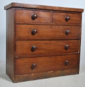 A Victorian mahogany 2 over 3 19th century chest o