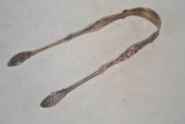 A pair of silver hallmarked George 3rd sugar nips