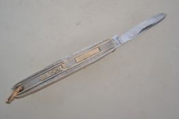 A silver hallmarked fruit knife / pen knife being