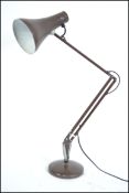 A vintage 20th century brown anglepoise desk lamp