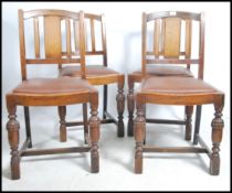A set of 4 1930's Art Deco dining chairs being rai