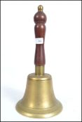 A large 19th / 20th century  school bell with turn