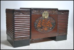 A mid century camphor wood Chinese influenced blan