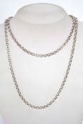 A sterling silver heavy belcher link necklace chain, measuring 32 inches long and weighing 54.8