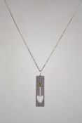 A sterling silver 925 curb link necklace chain with bolt ring clasp, having a Finnish rectangular