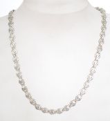 A sterling silver 925 spiral link necklace chain having a lobster claw clasp. Weighs 23.5 grams